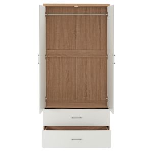 Wardrobe with 4 doors Reina Hm21257, melamine, white-sonama, 160x42.5x180.5h