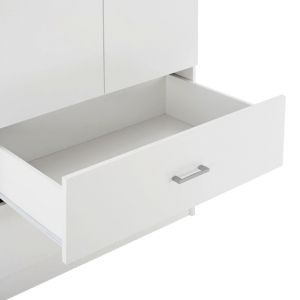 Wardrobe with 4 doors Reina Hm21258 melamine in white 160x42.5x180.5h