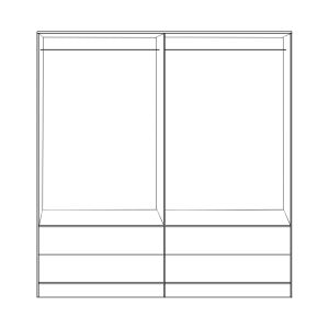 Wardrobe with 4 doors Reina Hm21259 melamine gray-sonama 160x42x180h