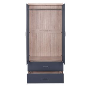 Wardrobe with 4 doors Reina Hm21259 melamine gray-sonama 160x42x180h
