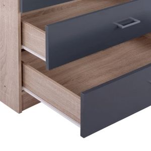 Wardrobe with 4 doors Reina Hm21259 melamine gray-sonama 160x42x180h