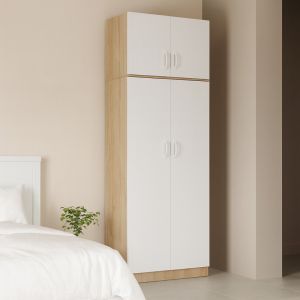 Lego two-door wardrobe in sonoma-white color 80x42x240cm