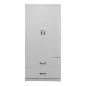 Wardrobe with two doors and 2 drawers Lego in white color 80x42x180cm