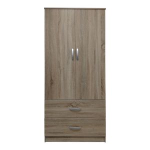 Wardrobe with two doors and 2 drawers Lego in Sonoma color 80x42x180cm