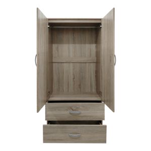 Wardrobe with two doors and 2 drawers Lego in Sonoma color 80x42x180cm