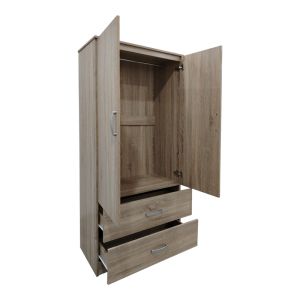 Wardrobe with two doors and 2 drawers Lego in Sonoma color 80x42x180cm