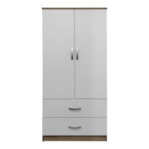Wardrobe with two doors and 2 drawers Lego in Sonoma-white color 80x42x180cm
