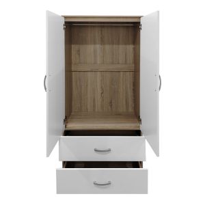 Wardrobe with two doors and 2 drawers Lego in Sonoma-white color 80x42x180cm