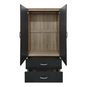 Wardrobe with two doors and 2 drawers Lego in Sonoma-dark gray 80x42x180cm