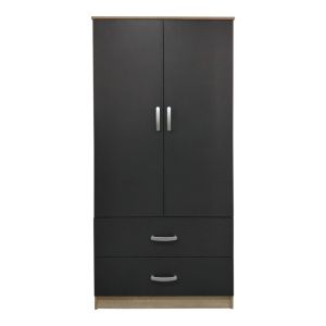 Wardrobe with two doors and 2 drawers Lego in Sonoma-dark gray 80x42x180cm