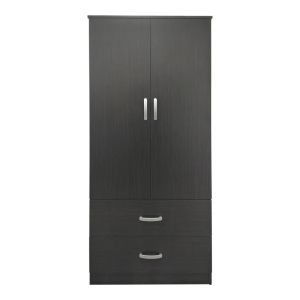 Wardrobe with two doors and 2 drawers Lego in wenge color 80x42x180cm