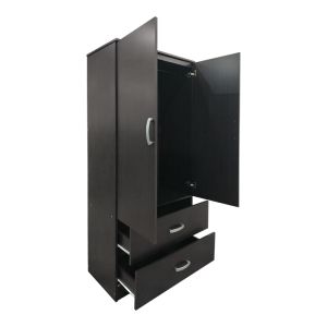 Wardrobe with two doors and 2 drawers Lego in wenge color 80x42x180cm