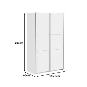 Wardrobe with two sliding doors Kawen white 116.5x60x203cm