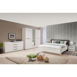 Гардероб с огледало Ksanti 5k1o White-white Lacquer 223,5*55,5*206
