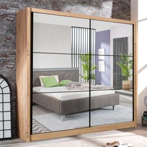 Гардероб с огледало Navara 215 2 Og Artisan Oak 213x60x215,5