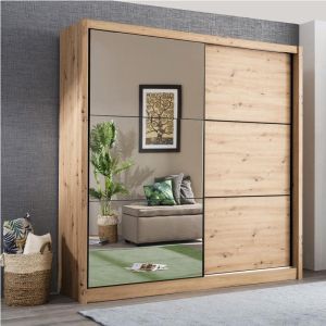 Гардероб с огледало Navara 215 Og Artisan Oak 213x60x215,5