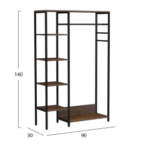Гардероб с отворен достъп Aranja HM18082 метал-меламин 90x30x140hcm.