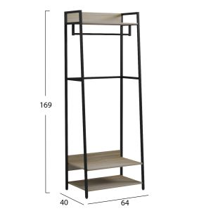 Open access wardrobe Aranja Hm18085 metal-melamine 64x40x169hcm.
