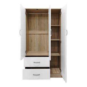 Wardrobe with five doors Athos I Sonoma-white 170x42x240cm