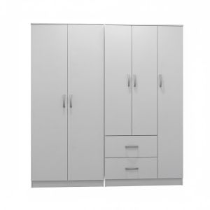 Legoi five-door wardrobe, white, 170x42x180 cm