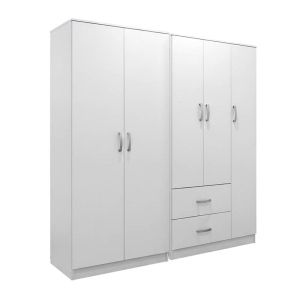 Legoi five-door wardrobe, white, 170x42x180 cm