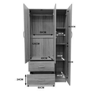 Wardrobe with five doors and loft Athos I white 170x42x240cm