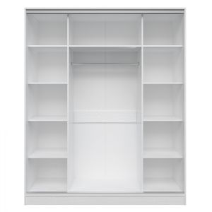 Гардероб с плъзгащи се врати Adler в бял цвят с огледало 183x60x220cm Hm2461,03