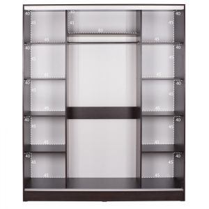 Гардероб с плъзгащи се врати Adler в цвят венге с огледало 183x60x220cm Hm2461,02