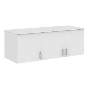 Wardrobe with three doors and drawers, white, 150x58x230 cm