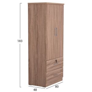 Wardrobe with drawers Reina Hm2484.11 melamine in sonama oak 80x48x183hcm.