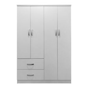 Wardrobe with four doors and 2 drawers Lego in white color 120.5x42x181cm