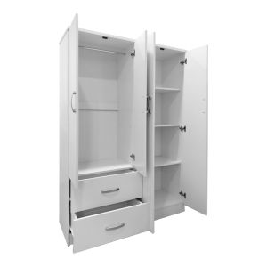 Wardrobe with four doors and 2 drawers Lego in white color 120.5x42x181cm
