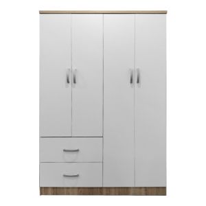 Wardrobe with four doors and 2 drawers Lego in Sonoma-white color 120.5x42x181cm