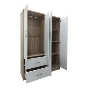 Wardrobe with four doors and 2 drawers Lego in Sonoma-white color 120.5x42x181cm