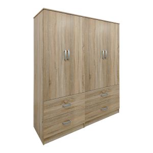 Wardrobe with four doors and drawers Lego Sonoma 160x42x180cm