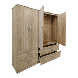 Wardrobe with four doors and drawers Lego Sonoma 160x42x180cm
