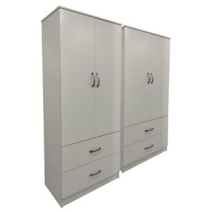 Wardrobe with four doors and drawers Lego white 160x42x180cm