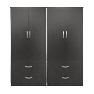 Wardrobe with four doors and drawers Lego wenge 160x42x180cm
