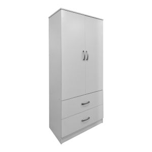Wardrobe with six doors and loft Athos I white 240x42x240cm