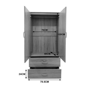Wardrobe with six doors and loft Athos I white 240x42x240cm