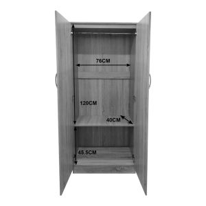 Wardrobe with six doors and loft Athos I white 240x42x240cm
