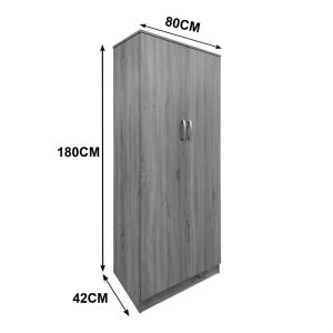 Wardrobe with six doors and loft Athos Ii white 240x42x240cm