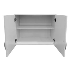 Wardrobe with six doors and loft Athos Ii white 240x42x240cm