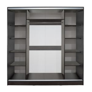 Гардероб със слайд врати и огледало цвят венге Hm2435,02 200x60x210cm