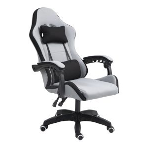 Геймърски офис стол Gline черно-сив плат черен Pp 60x59x118cm