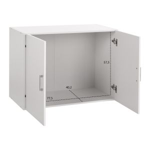 Upper cabinet for 2-chamber wardrobe Jaslyn, melamine in white 80.2x42x60cm (hm350.05)