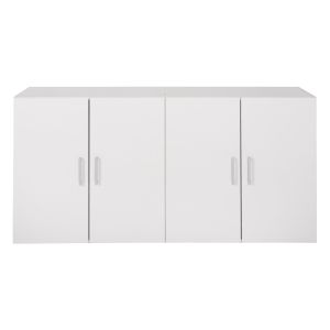 Upper cabinet for 4-chamber wardrobe Fernanda, melamine in white 120.5x41.5x60.5cm (hm352.05)