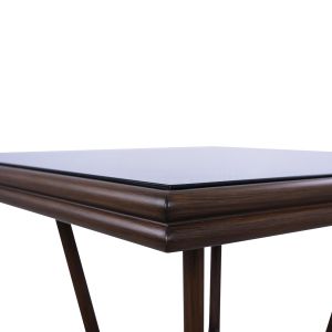 Градинска алуминиева маса 70x70x76 Hm5568,03 кафява със стъклен плот