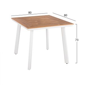 Градинска алуминиева маса Hm5563,01 бяла 80x80x72