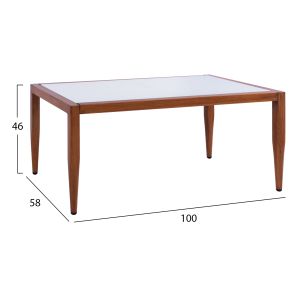 Градинска алуминиева маса със стъклен плот 100x58x46 Hm5551,01